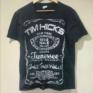 Black Graphic T-Shirt with White Print